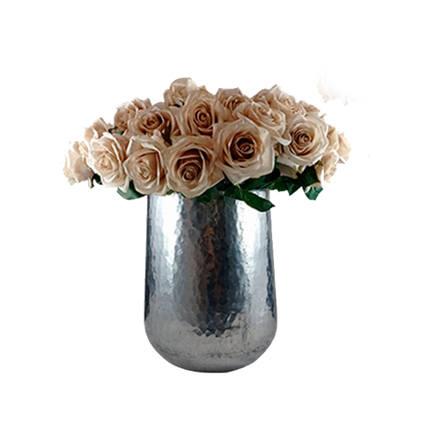 Florero Base plata con 24 rosas