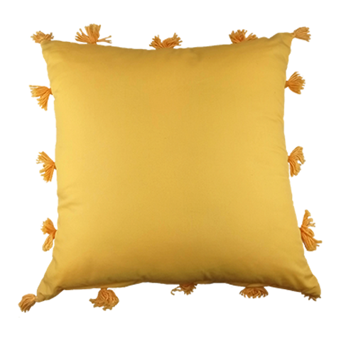 Cojín lizo motitas amarillo