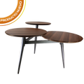 Set 2 Mesa Centro Soles Nogal - Negro