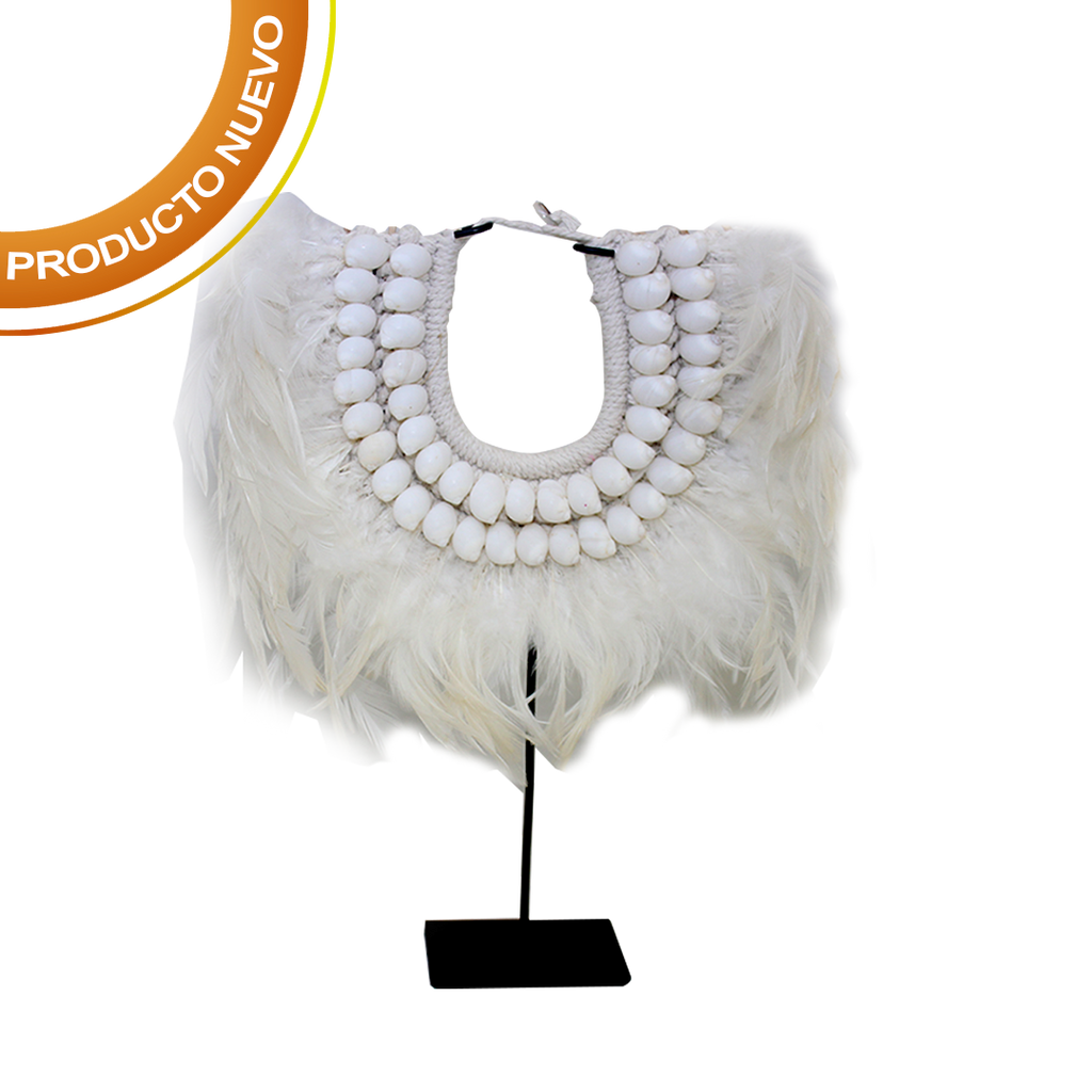 Collar Hindú Blanco Plumas