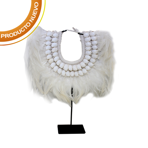 Collar Hindú Blanco Plumas